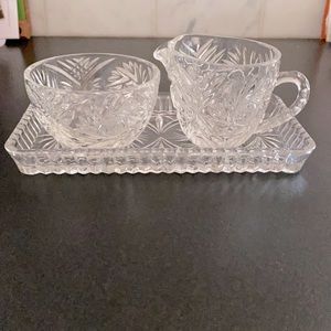 Crystal sugar and creamer set